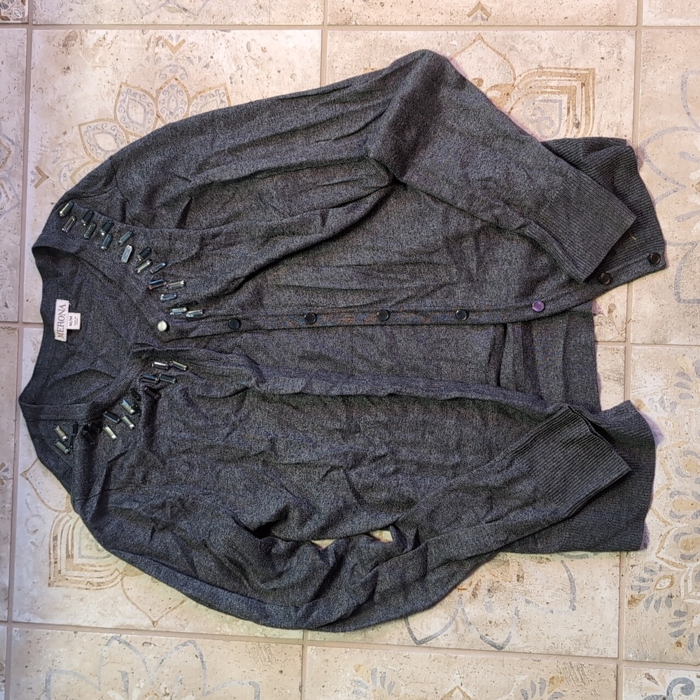 Merona Gray cardigan with collar details